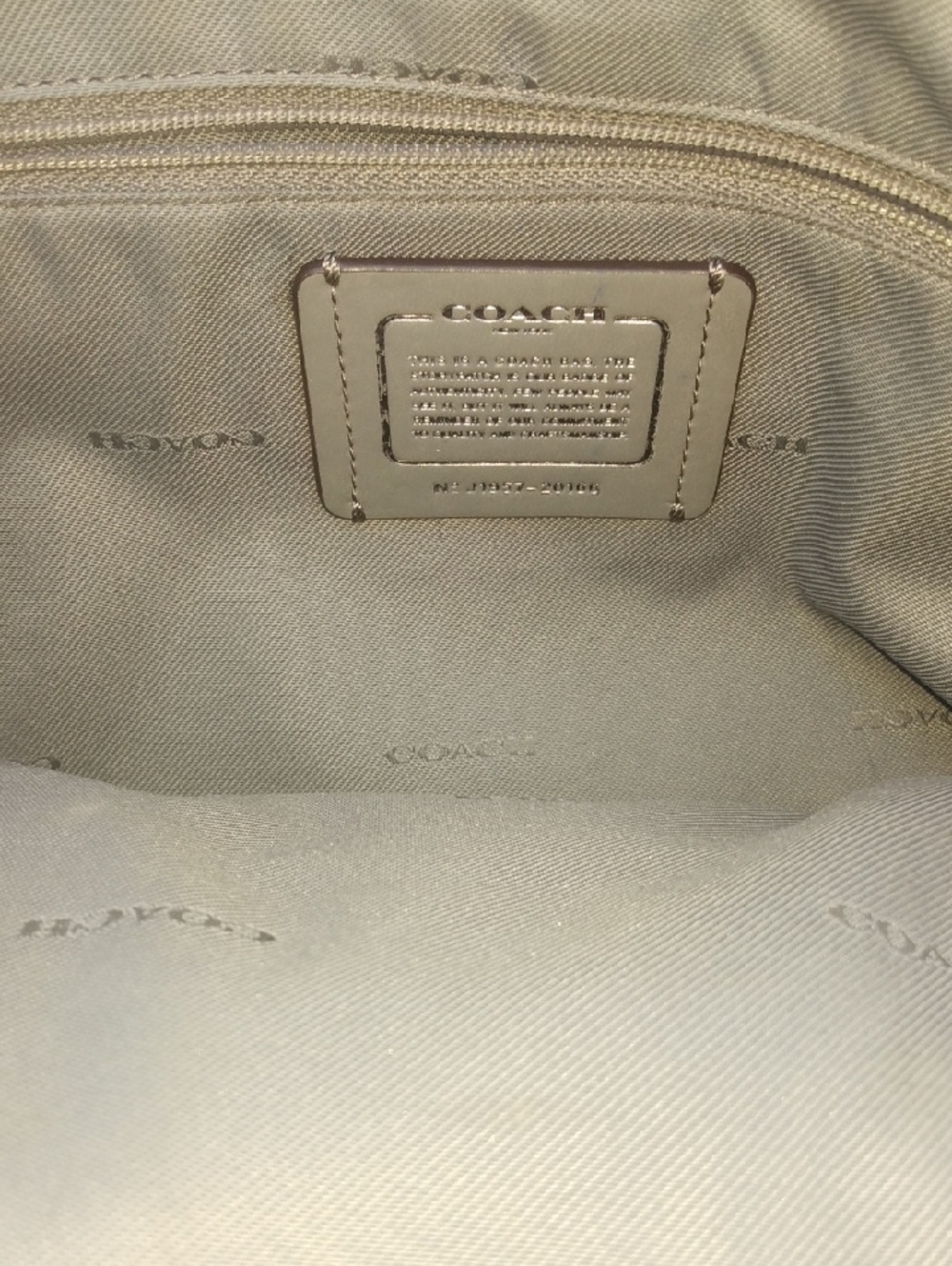 Coach Taupe Gray Leather & Suede Tote with Gunmetal Hardware: Leather Normal Use - Picture 6 of 10